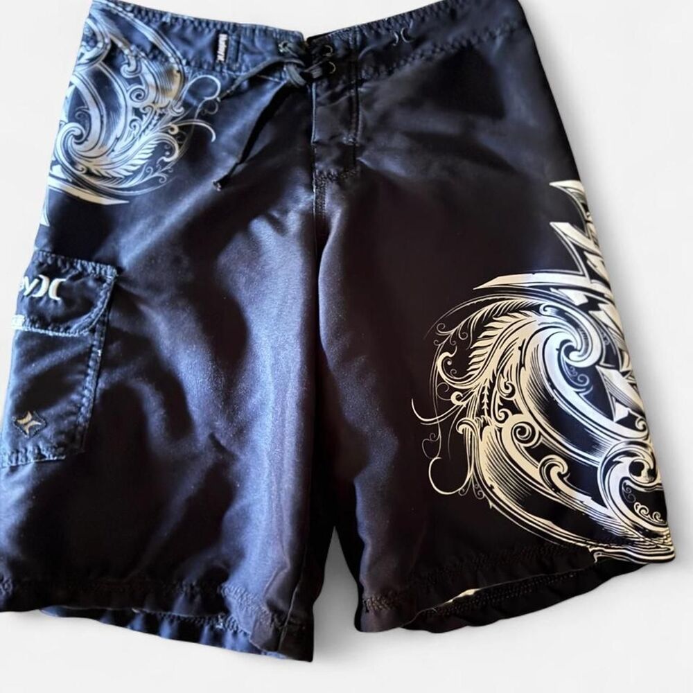 Hurley Boy's Black and Navy Swim-briefs-shorts